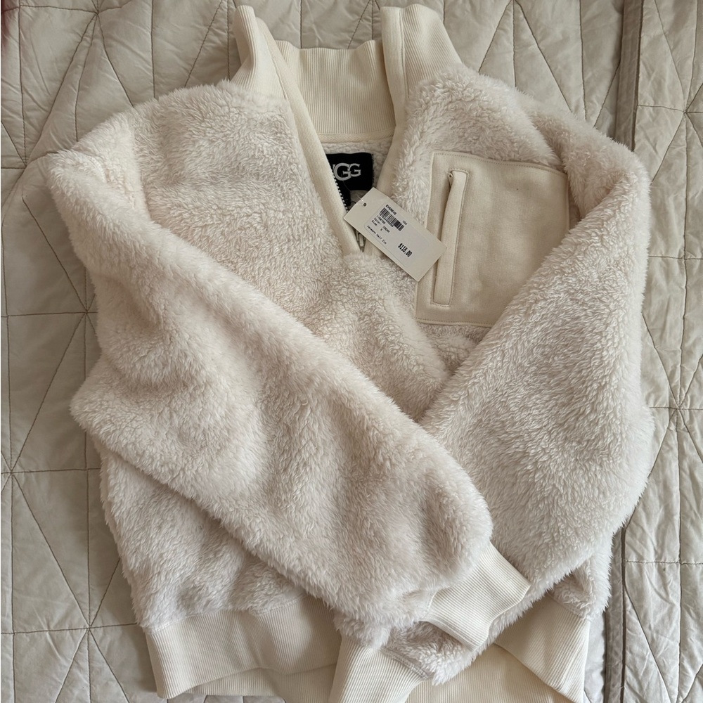 UGG Janeann Half Zip in Cream size S NWT